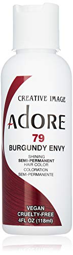 Adore Semi Permanent Hair Color - Vegan and Cruelty-Free Red Hair Dye - 4 Fl Oz - 079 Burgundy Envy (Pack of 2)