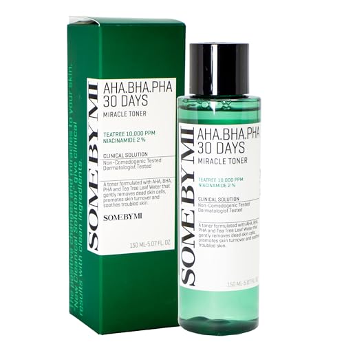 SOME BY MI AHA BHA PHA 30 Days Miracle Toner – 5.07oz, 150ml – Korean Salicylic Acid Exfoliating Face Toner for All Skin Types – Daily Pore Care & Oil Control with 2% Niacinamide – Korean Skin Care