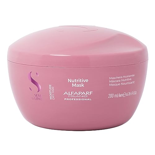 Alfaparf Milano Semi Di Lino Moisture Nutritive Hair Mask - Deep Conditioning Hair Repair Mask for Hydration & Shine - Sulfate, Paraben & Paraffin Free - Professional Quality Hair Care (6.76 oz)
