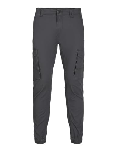 (-40%) JACK & JONES Hose Cargo Jogger Pants Paul Flake AKM 542 Twill Gummibund, Grau (Asphalt) ,34W / 32L