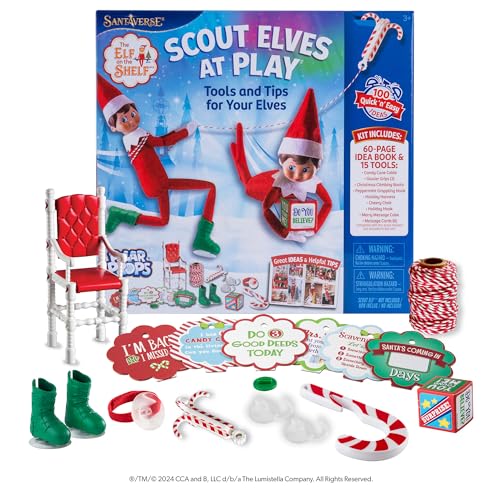 The Elf on the Shelf Elves at Play Tools and Tips for Your Scout Elf - 60-Page Guide Book with 100+ Quick and Easy Ideas and 15 Scout Elf Tools - Scout Elf Not Included