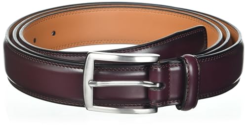 KM Legend Cinto masculino de couro clássico e moderno para trabalho, negócios e casual, Essential Wine, 46