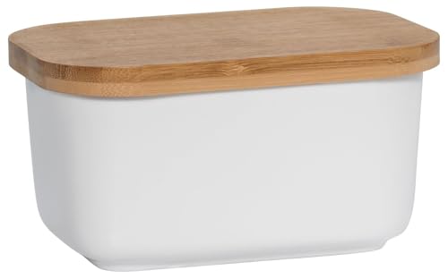 Maxwell & Williams White Basics Butter Dish with Bamboo Lid