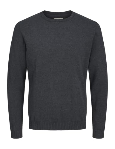 (-17%) JACK & JONES Herren Jjebasic Knit crew hals Noos Pullover, Dark Grey Melange, M EU
