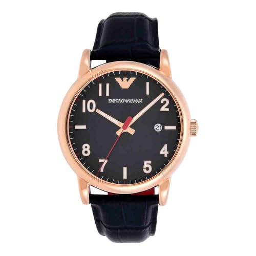 (-50%) Emporio Armani Herrenuhr 3-Zeiger-Werk Datum Edelstahl roségoldfarben, AR11135