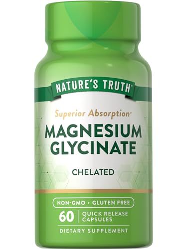 Nature's Truth Magnesium Glycinate Capsules | 200mg | 60 Count | Chelated Superior Absorption Formula | Non-GMO & Gluten Free Supplement