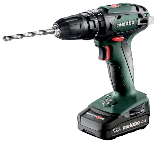 (-38%) metabo SB 18 Akku-Schlagbohrschrauber, 18 V Bohrschrauber Set mit 2x 2,0 Ah