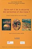 Quen Estil De La Scurit Des Personnes Et Des Biens Travaux De Lifr T 7