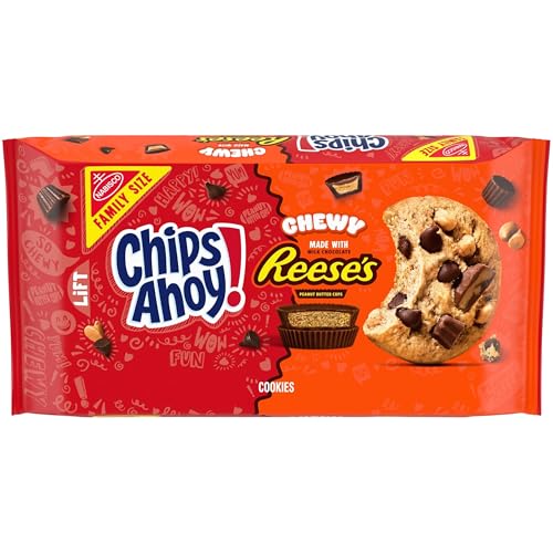 NABISCO CHIPS AHOY! Peanut Butter Cup Chocolate Cookies, Family Size, 14.25 Ounce (Pack of 1)