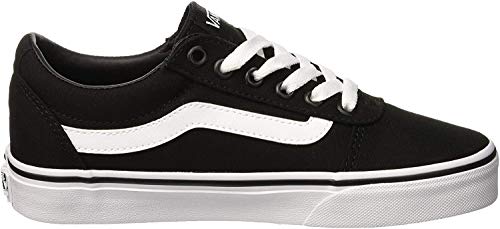 Vans Women's Ward Sneaker, (Canvas) Black/White, 8