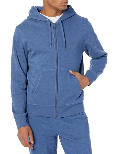Amazon Essentials Men's Full-Zip Fleece Hoodie (Available in Big & Tall), Blue Heather, X-Large