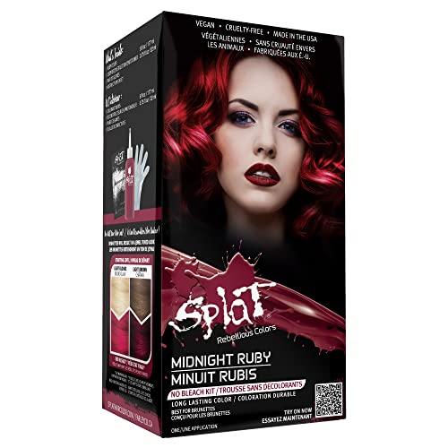 Splat Vegan and Cruelty-Free Semi-Permanent Hair Color Dye (6 Fl Oz, MIDNIGHT RUBY)