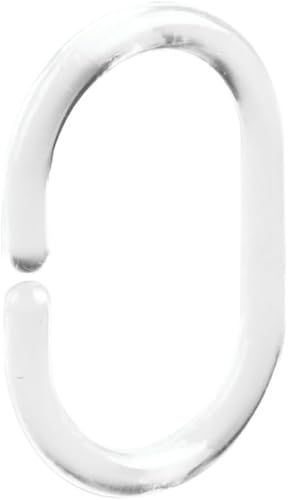 iDesign Clear Plastic Shower Curtain Hooks 12-Pack