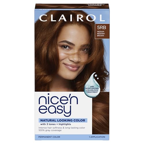 Clairol Nice'n Easy Permanent Hair Dye, 5RB Medium Reddish Brown Hair Color, Pack of 1