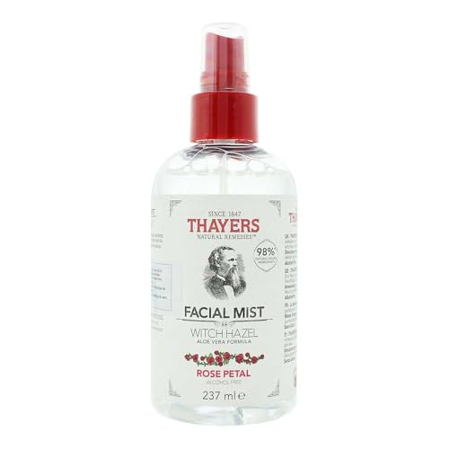 Thayers Alcohol-Free Witch Hazel Facial Mist Toner with Aloe Vera, Rose Petal, Soothing and Hydrating, For All Skin Types, 8 oz