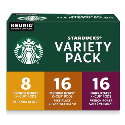 Starbucks K-Cup Coffee Pods-Starbucks Blonde, Medium & Dark Roast Coffee-Variety  Pack for Keurig Brewers-100% Arabica-1 box (40 pods total) - myEliteProducts