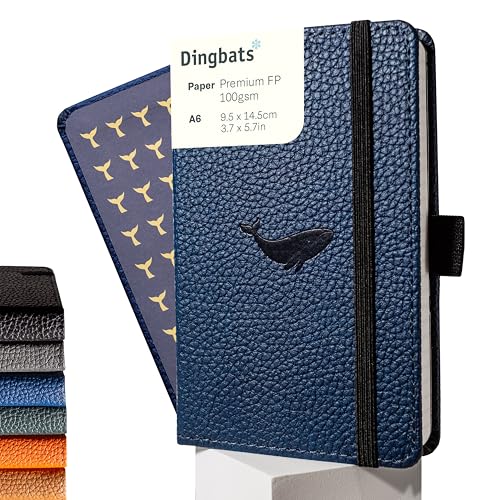 Dingbats* Wildlife A6 Lined Pocket Notebook - PU Leather Hardcover - Small Writing Journal for Work, Travel - Pocket, Elastic Closure, Bookmark