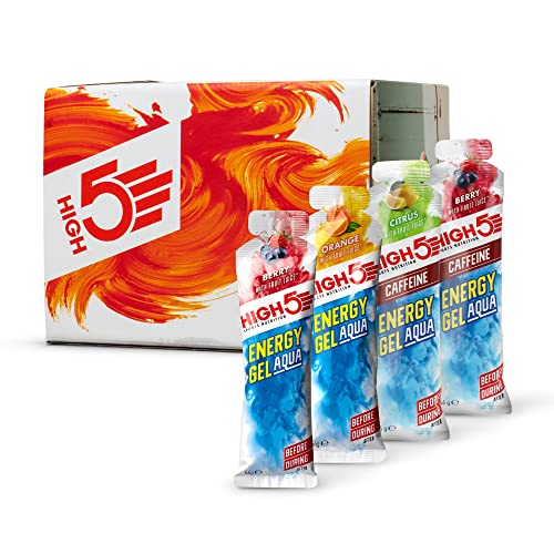 HIGH5 Energy Gel Aqua - Quick Release Sports Gels to Power Muscles for Peak Performance - Natural Fruit Juice - On The Go Energy Boost for Running, Cycling and Endurance (Mixed, 15 x 66g)