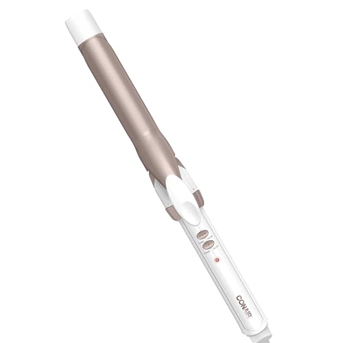 Conair Double Ceramic 1-Inch Curling Iron, 1-Inch Barrel Creates Classic Curls, Hair Curler for Use on Short, Medium, and Long Hair, White
