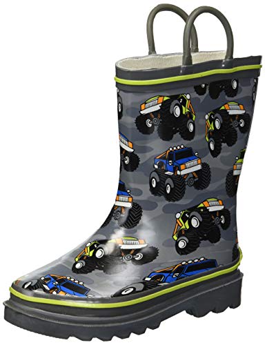 Western Chief Kids boys Waterproof Printed Rain Boot, Monster Crusher, 9-10 M US Toddler