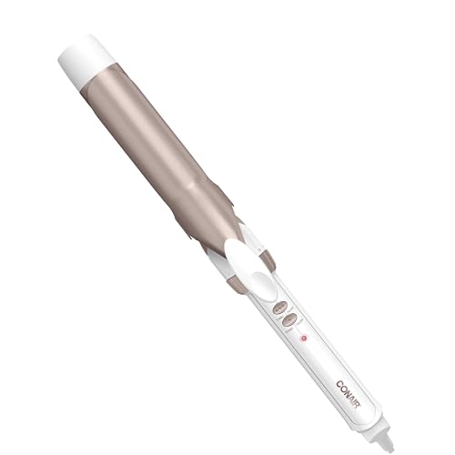 Conair Double Ceramic 1-1/4 Inch Curling Iron, 1.25-Inch Barrel Creates Loose Curls, Hair Curler for Use on Medium and Long Hair, White