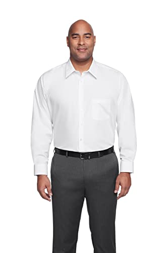 Van Heusen Men's Fit Dress Shirt Poplin Solid (Big and Tall), White, 20" Neck 34"-35" Sleeve