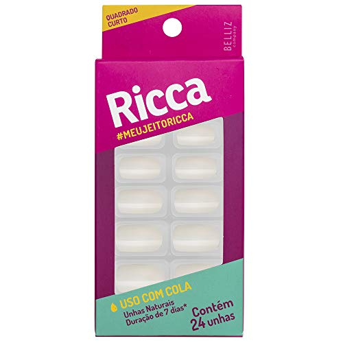 Unhas Naturais Quadrado Ricca Branco