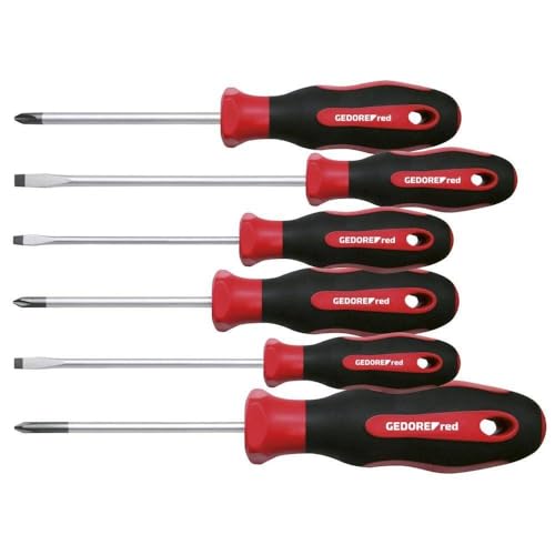 (-48%) GEDORE red Schraubendreher-Set 6-teilig, Schraubenzieher-Satz Schlitz/Kreuzschlitz, 2-Komponenten-Griff, Werkzeug, R38002006