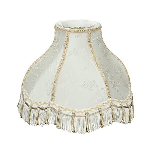 Aspen Creative 30331 Transitional Scallop Bell Shape Spider Construction Lamp Shade in Ivory, 13" wide (5" x 13" x 9 1/2")