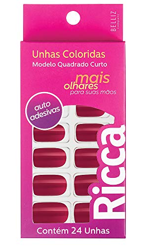 Ricca 1845 Unhas Autoadesiva Vermelho