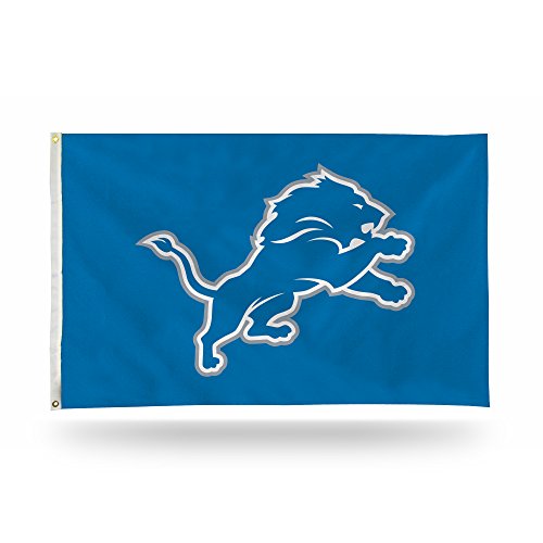 Rico Industries NFL Football Detroit Lions Standard 3' x 5' Banner Flag Single Sided - Indoor or Outdoor - Home Décor