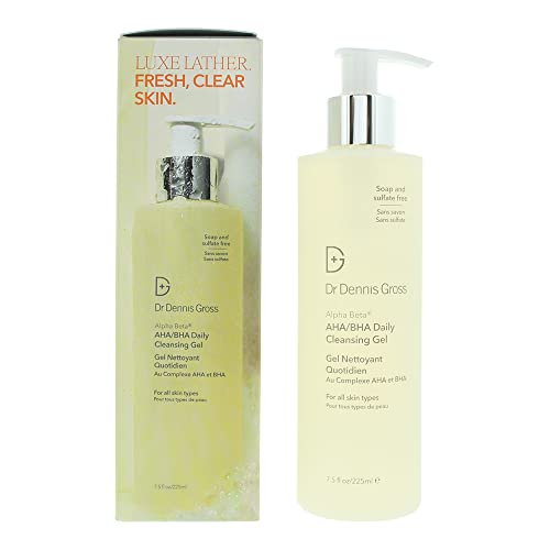 Dr. Dennis Gross Alpha Beta® AHA/BHA Daily Cleansing Gel, for Skin That is Dull, Congested and Uneven Tone & Texture (7.5 Fl Oz)