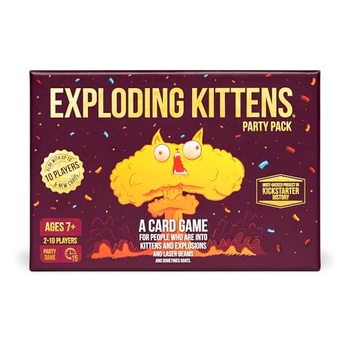 Exploding Kittens Party Pack – Family and Adult Party Game for Large Groups – Easy to Learn, Great for Game Night, Double The Original Card Count, 2–10 Players, Ages 7+,