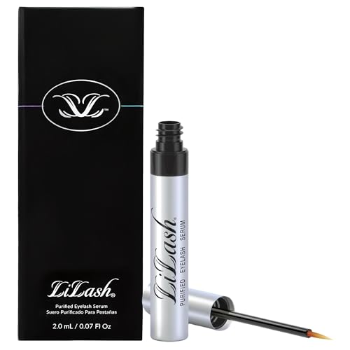 LiLash Purified Eyelash Serum to Grow Longer & Fuller-Looking Lashes - Eyelash Growth Enhancer, Safe for Use with Contacts, Lash Extensions, Sensitive Eyes - Vegan & Cruelty-free (2mL, 90-Day Supply)