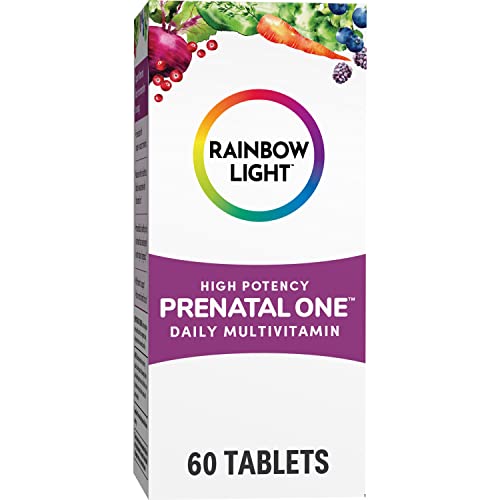 Rainbow Light High-Potency Prenatal One Multivitamin, Prenatal Health Multivitamin Supports Mom's Health and Baby's Development, With Vitamin C, Vegan, 60 Count