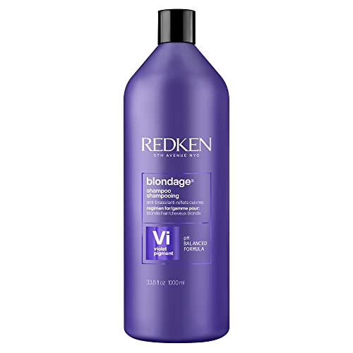 Redken Blondage Color Depositing Purple Shampoo For Blonde, Bleached or Highlighted Hair - Neutralizes Brassy Tones With Salicylic Acid, 33.8 Fl Oz