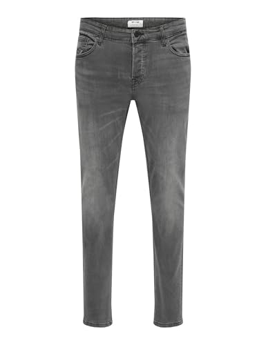 (-50%) ONLY & SONS Herren Onsloom Black Washed Dcc 0447 Noos Slim Jeans, Schwarz (Black Denim Black Denim), 36W / 34L EU