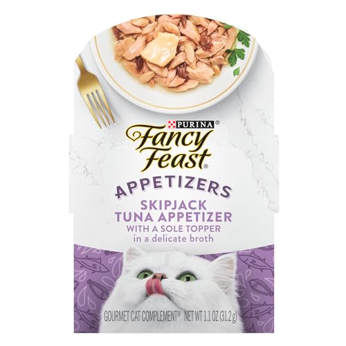 Purina Fancy Feast Appetizers Lickable Grain Free Wet Cat Food Topper Tuna 10-pack