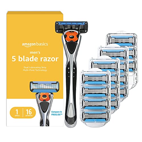 Amazon Basics Men's MotionSphere 5-Blade Razor w/ 16 Cartridges for $18 w/ Subscribe & Save + free shipping w/ Prime