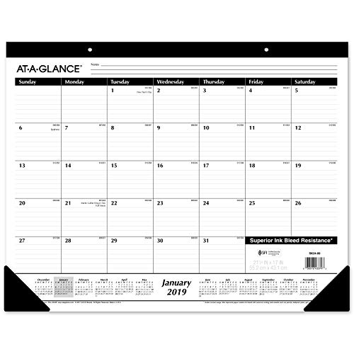 At-A-Glance Monthly Desk Pad Calendars Friendly These large desk pad calendars come with top holes