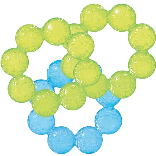Infantino Water Teethers – Sensory Exploration and Teething Relief, Cooling Relief for Teething Babies, Lime & Blue, 3-Pack