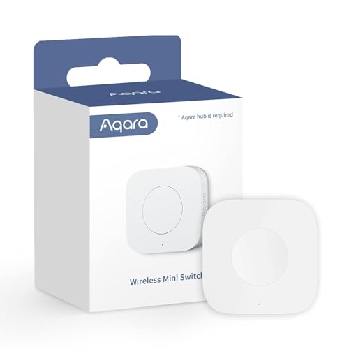 Aqara Zigbee Wireless Mini Switch,Compatible with Apple HomeKit,Google Home,Alexa,Requires Aqara Hub,Versatile 3-Way Control Button for Smart Home Devices,Works with IFTTT