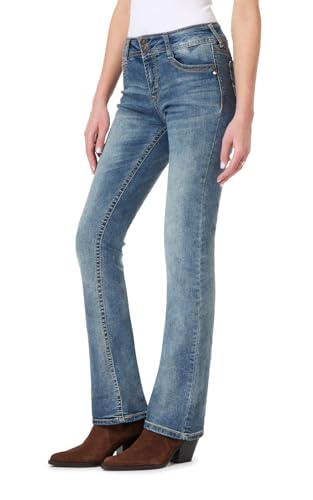 WallFlower Women's InstaStretch Luscious Curvy Bootcut Jeans, Basil, 13 Long