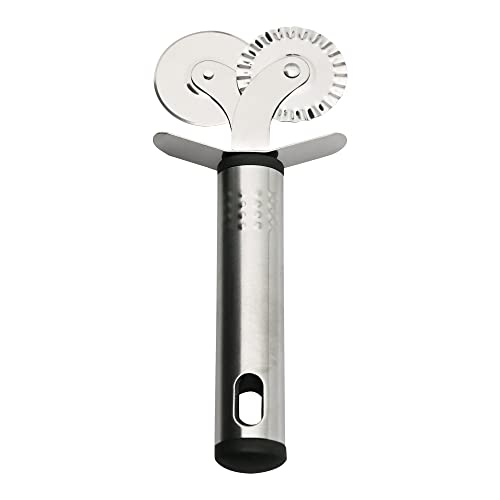 Mimo Style Cortador Duplo Com Molde Redondo para Massas, Cabo Inox, para Moldar e Cortar Suas Receita, Produto Pequeno, Leve e Fácil de Manusear, Mede 16cm e pesa 52 Gramas