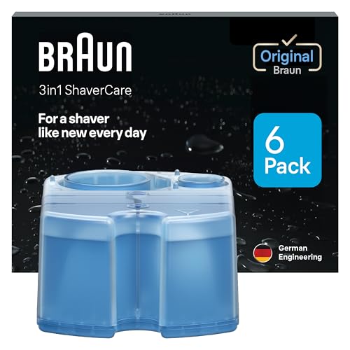 Braun Clean & Renew Refill Cartridges CCR, Replacement Shaver Cleaner Solution for Clean&Charge Cleaning System, Pack of 6