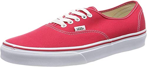 Vans U Authentic Sneakers, Red, 6 US Women/4.5 US Men