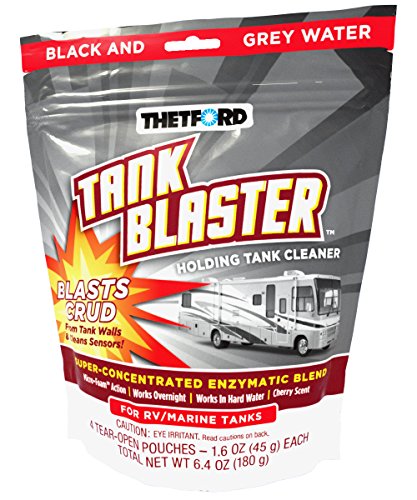 Thetford Tank Blaster - Level Sensor Cleaner - Black & Grey Waste Water Holding Tanks & Portable Tanks Cleaner - 4 x 1.6 oz Packets 96527,White