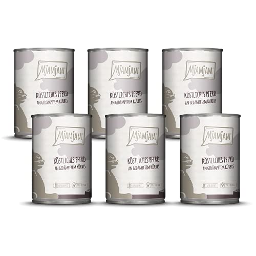 (-51%) MjAMjAM - Premium Nassfutter für Katzen - köstliches Pferd an gedämpftem Kürbis, 6er Pack (6 x 400 g), getreidefrei mit extra viel Fleisch