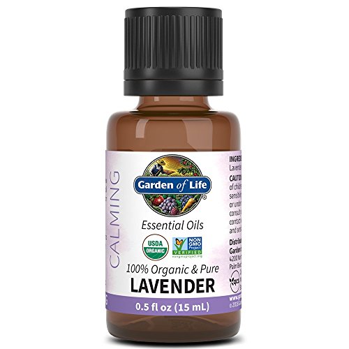 Garden of Life Essential Oil, Lavender 0.5 fl oz (15 mL), 100% USDA Organic & Pure, Clean, Undiluted & Non-GMO - for Dif