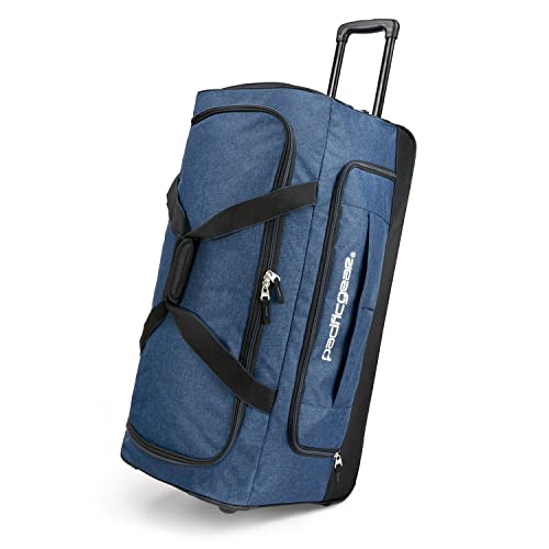 Pacific Gear Rolling Duffel Wheels, Luggage, Hockey Bag, Heavy Duty, Navy, Large 30-Inch